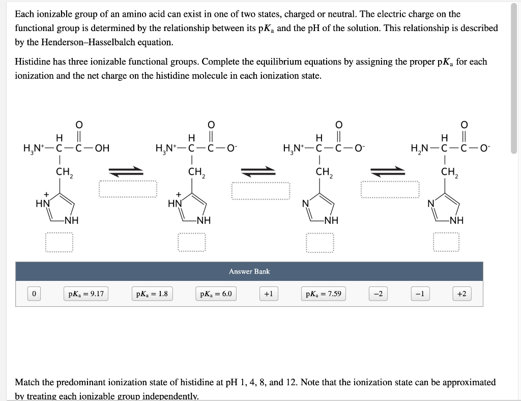 Solved Each ionizable group of an amino acid can exist in