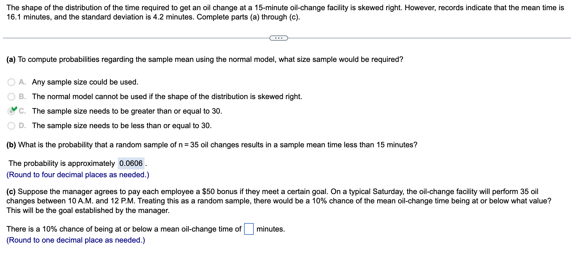 Solved A simple random sample of size n = 38 is obtained | Chegg.com