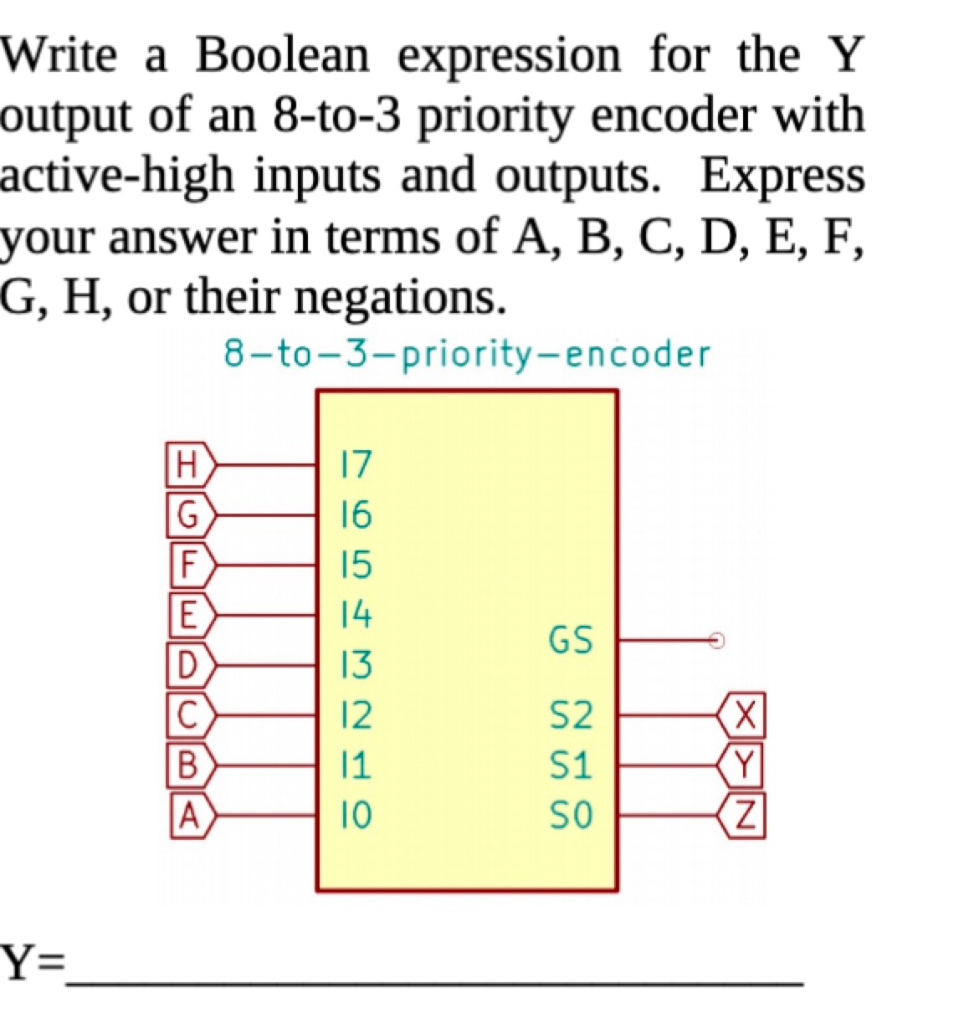 Solved Write a Boolean expression for the Y output of an | Chegg.com