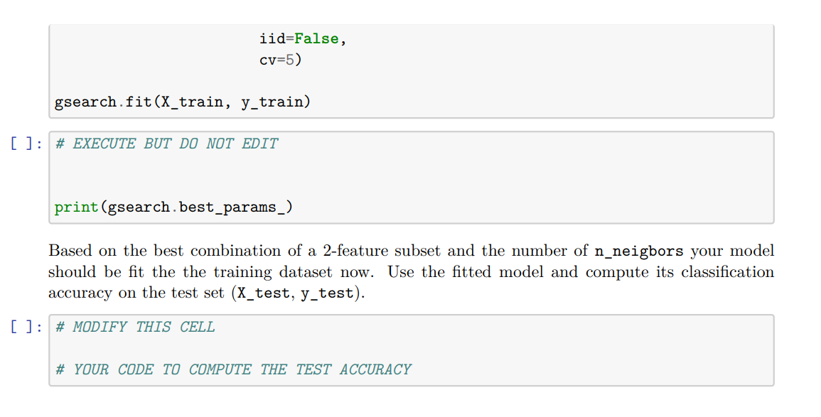 Data Science Please fill in the correct python code | Chegg.com