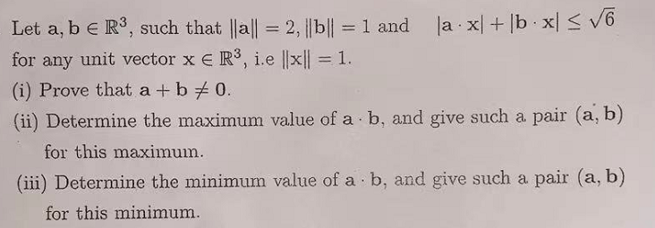 Solved Let A, B E R3, Such That || All = 2,||b|| = 1 And |a | Chegg.com