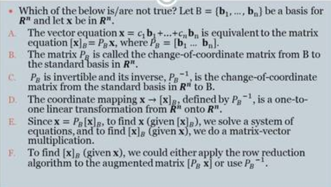 Solved Which Of The Below Is/are Not True? Let B R" And Let | Chegg.com