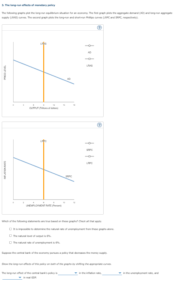 Solved 3 The Long Run Effects Of Monetary Policy The Chegg Com