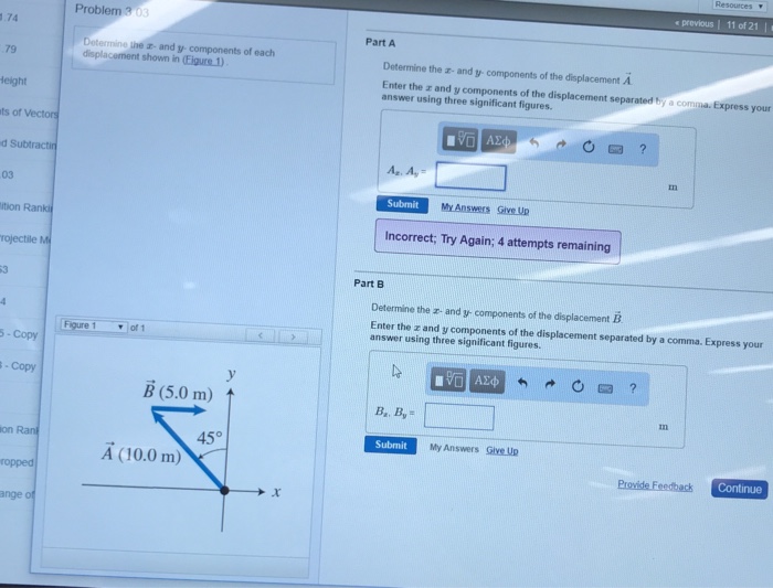 Solved determine the x and y components of each displacement | Chegg.com