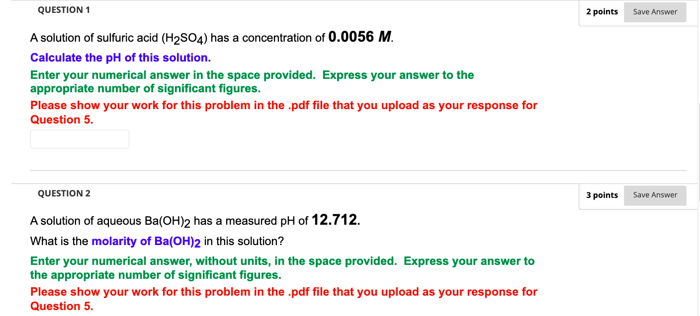 Solved QUESTION 1 2 points Save Answer A solution of | Chegg.com