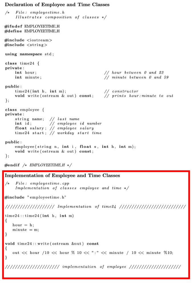 Solved C++ In the following program an employee of a | Chegg.com