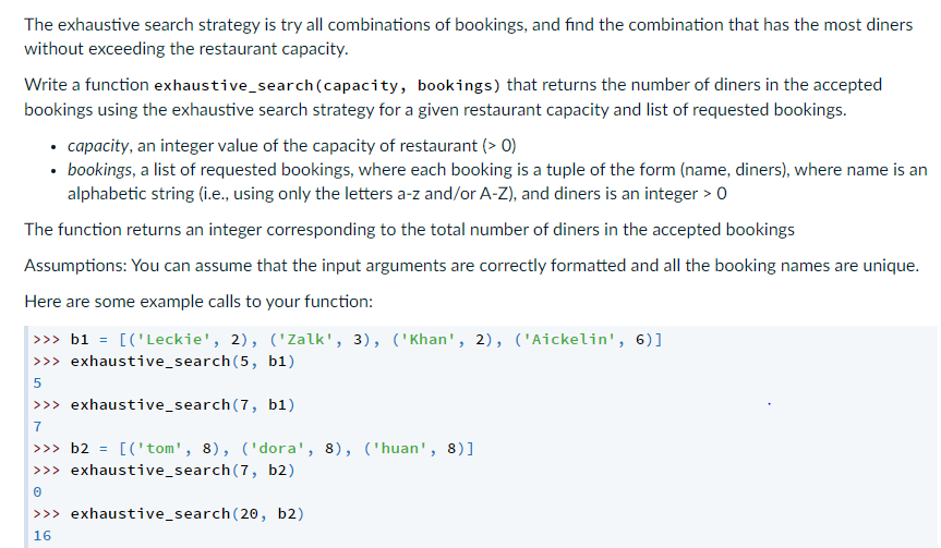 Solved The exhaustive search strategy is try all | Chegg.com