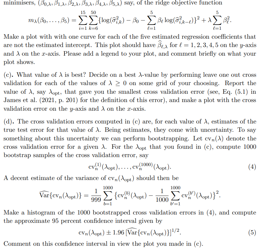 Solved Exercise 3. In this exercise we work with models for | Chegg.com
