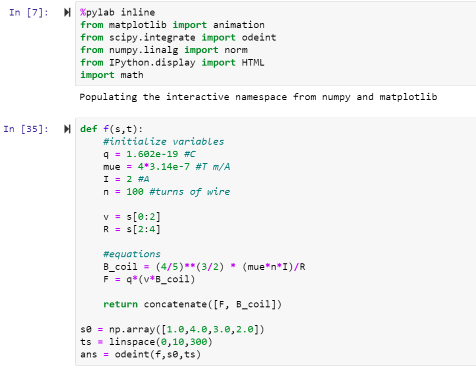 [Python] Write code that describes the motion of | Chegg.com