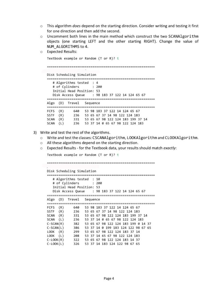 Solved Disk Scheduling Simulation 1. Problem Description In | Chegg.com