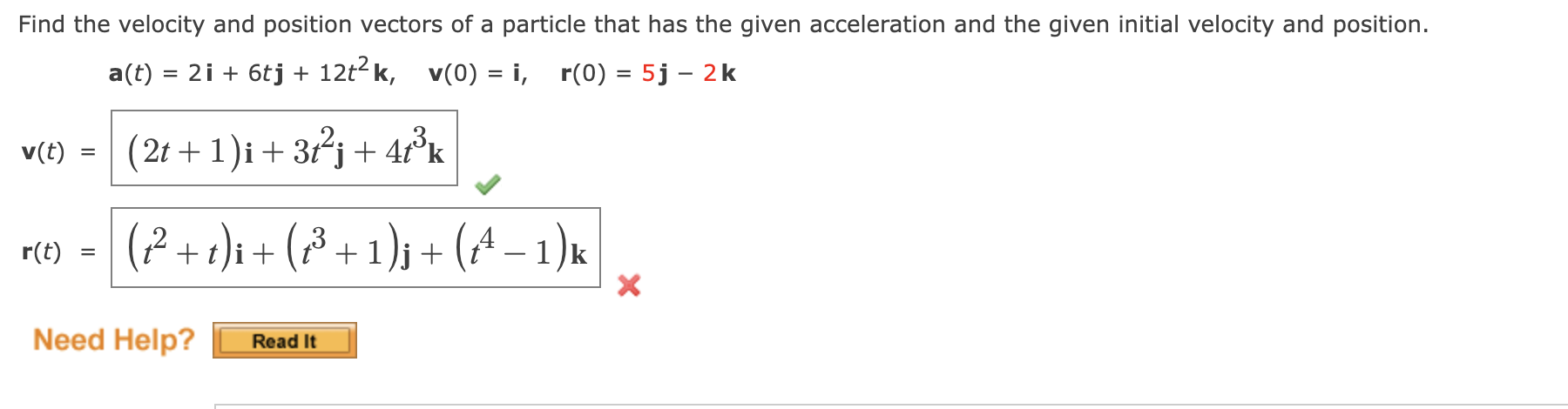 Solved Find the velocity and position vectors of a particle | Chegg.com