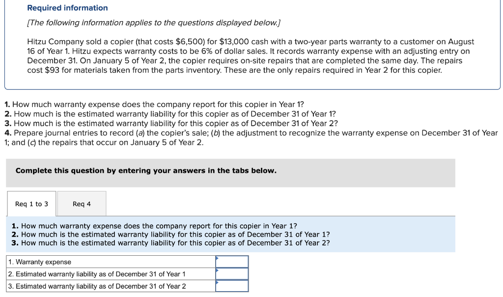 Solved Required information [The following information