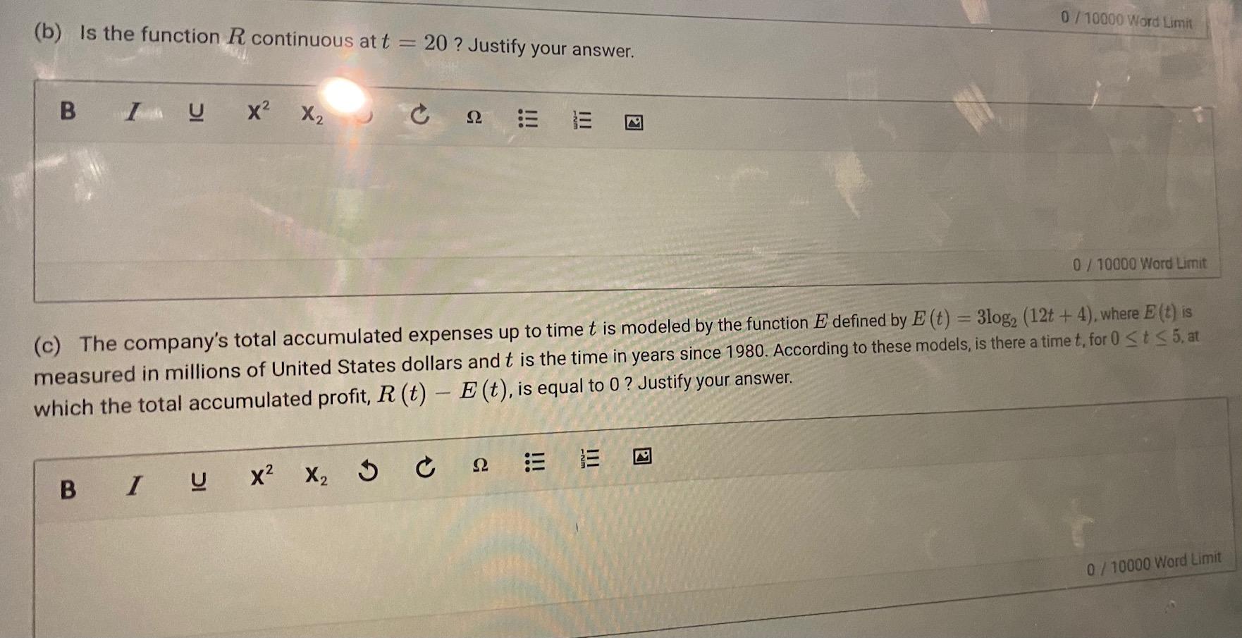 Solved (b) Is the function R continuous at t=20 ? Justify | Chegg.com