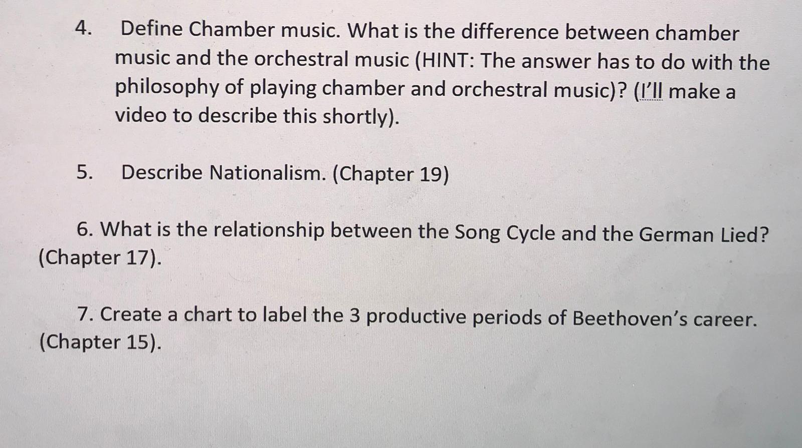 Music Appreciation Musc 0101 The Romantic Period Chegg Com