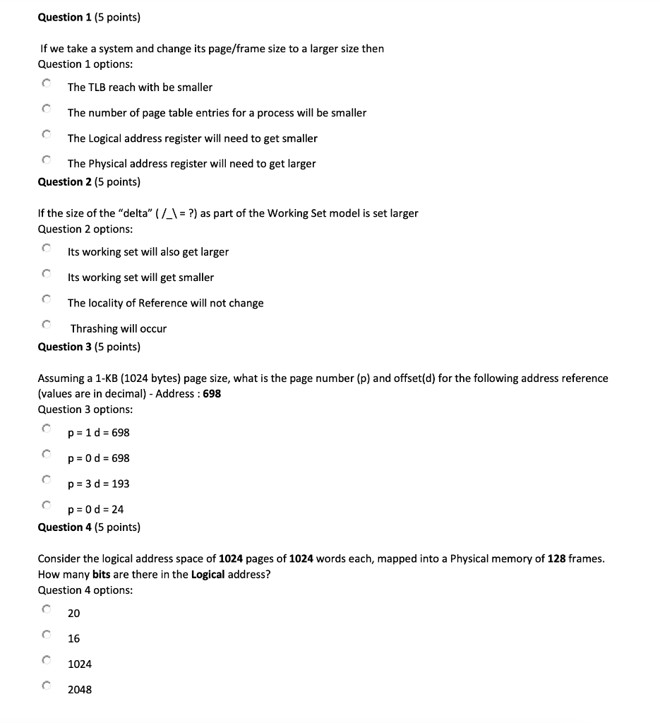Solved Question 5 (5 points) Consider the following | Chegg.com