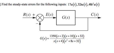 Solved Find The Steady-state Errors For The Following | Chegg.com