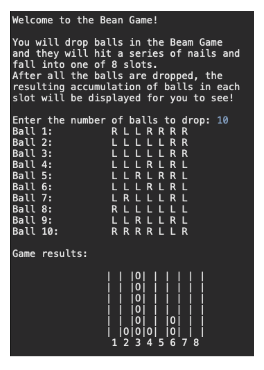 Solved Code in Java. The bean machine is a device for | Chegg.com
