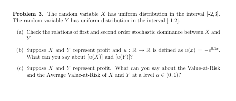 Problem 3. The random variable X has uniform | Chegg.com