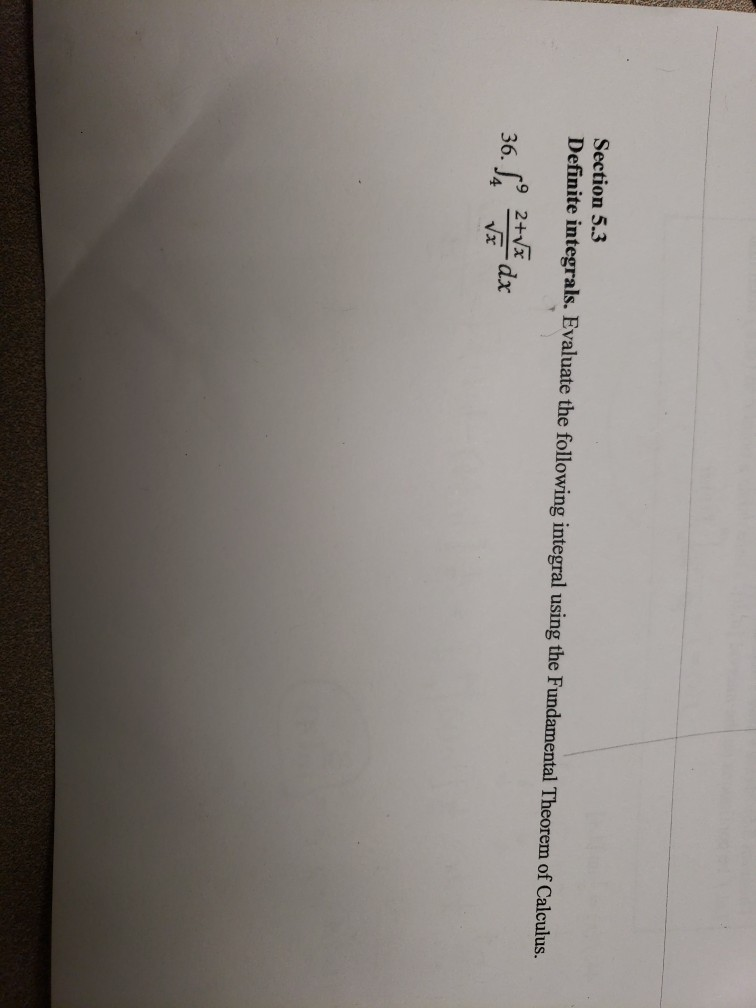 Solved Section 5.3 Definite Integrals. Evaluate The | Chegg.com