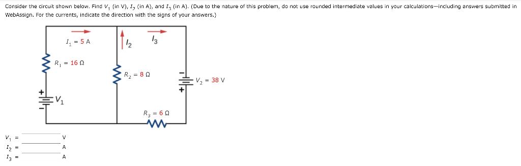 Solved Consider The Circuit Shown Below. Find V, (in V), I, | Chegg.com