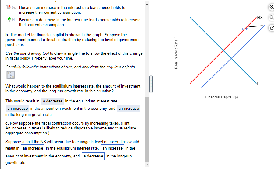 Solved G. Because an increase in the interest rate leads | Chegg.com