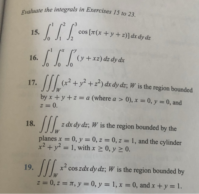 Solved Evaluate the integrals in Exercises l ercises 15 to | Chegg.com