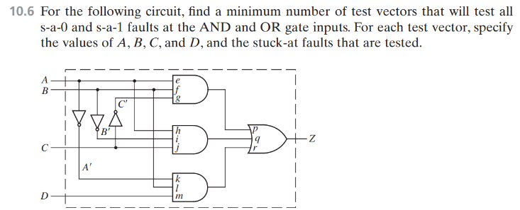 Solved 10.6 ﻿For the following circuit, find a minimum | Chegg.com