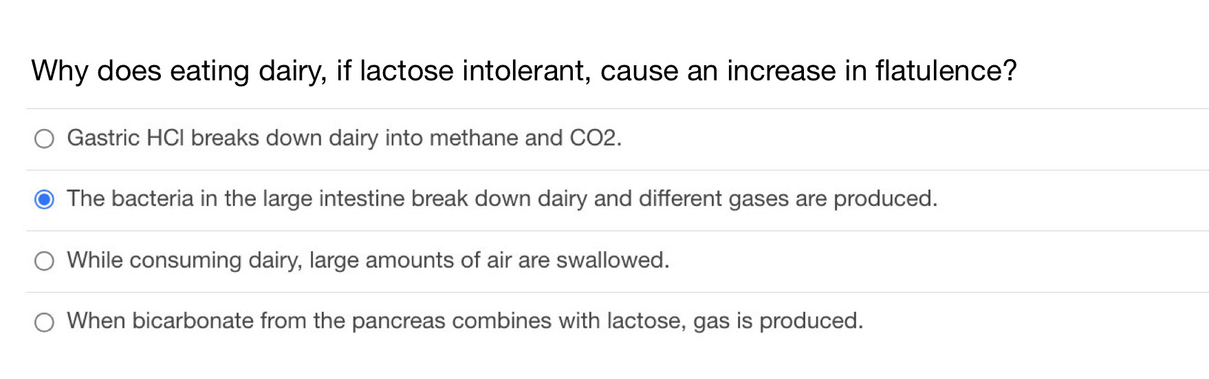 Solved Why does eating dairy, if lactose intolerant, cause