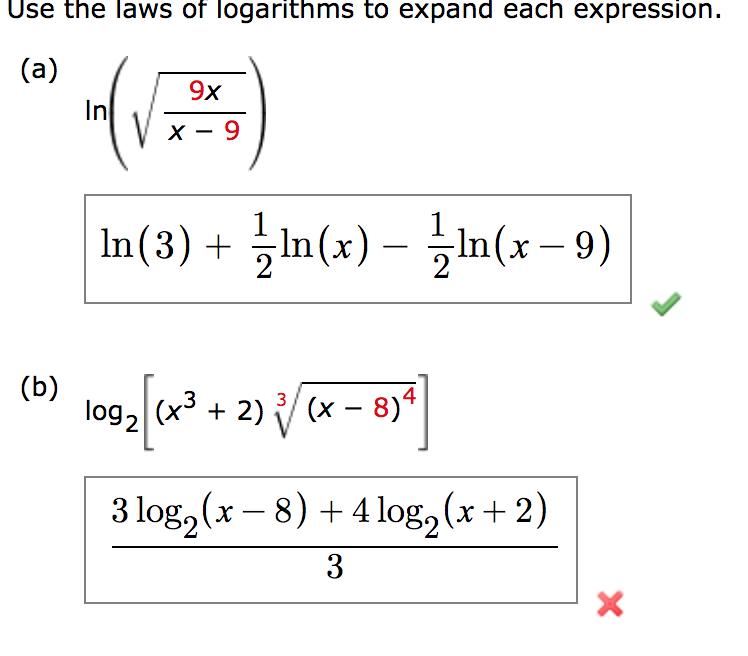 Solved Use the laws of logarithms to expand each expression. | Chegg.com