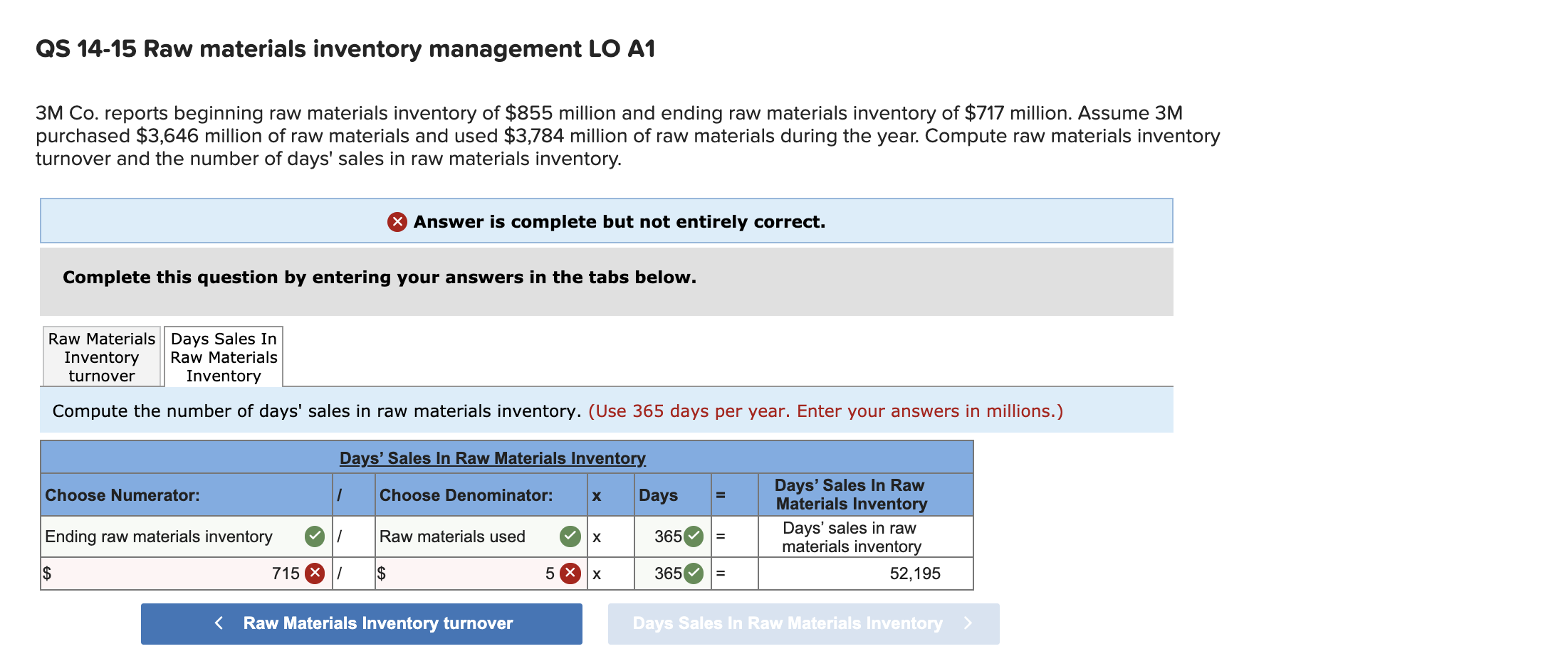 Solved QS 1415 Raw materials inventory management LO A1 3M