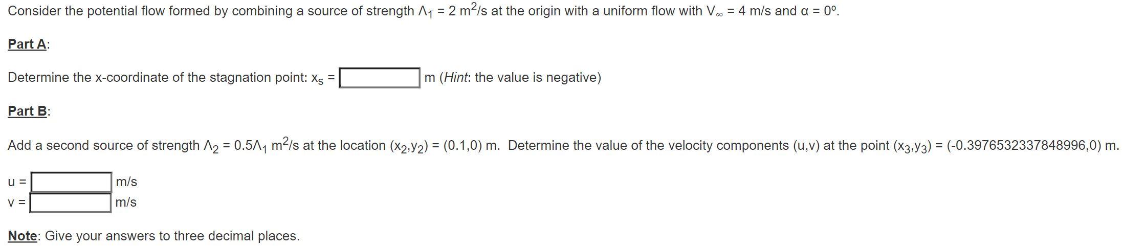 Consider the potential flow formed by combining a | Chegg.com