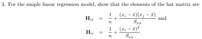 Solved 3. For the simple linear regression model, show that | Chegg.com