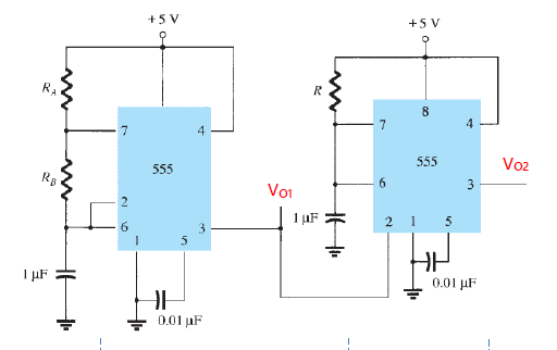 Solved VO2 in two 555 integrated circuits The Shape of the | Chegg.com