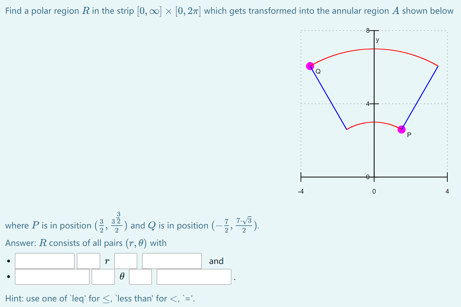 Solved Find A Polar Region R In The Strip Chegg Com