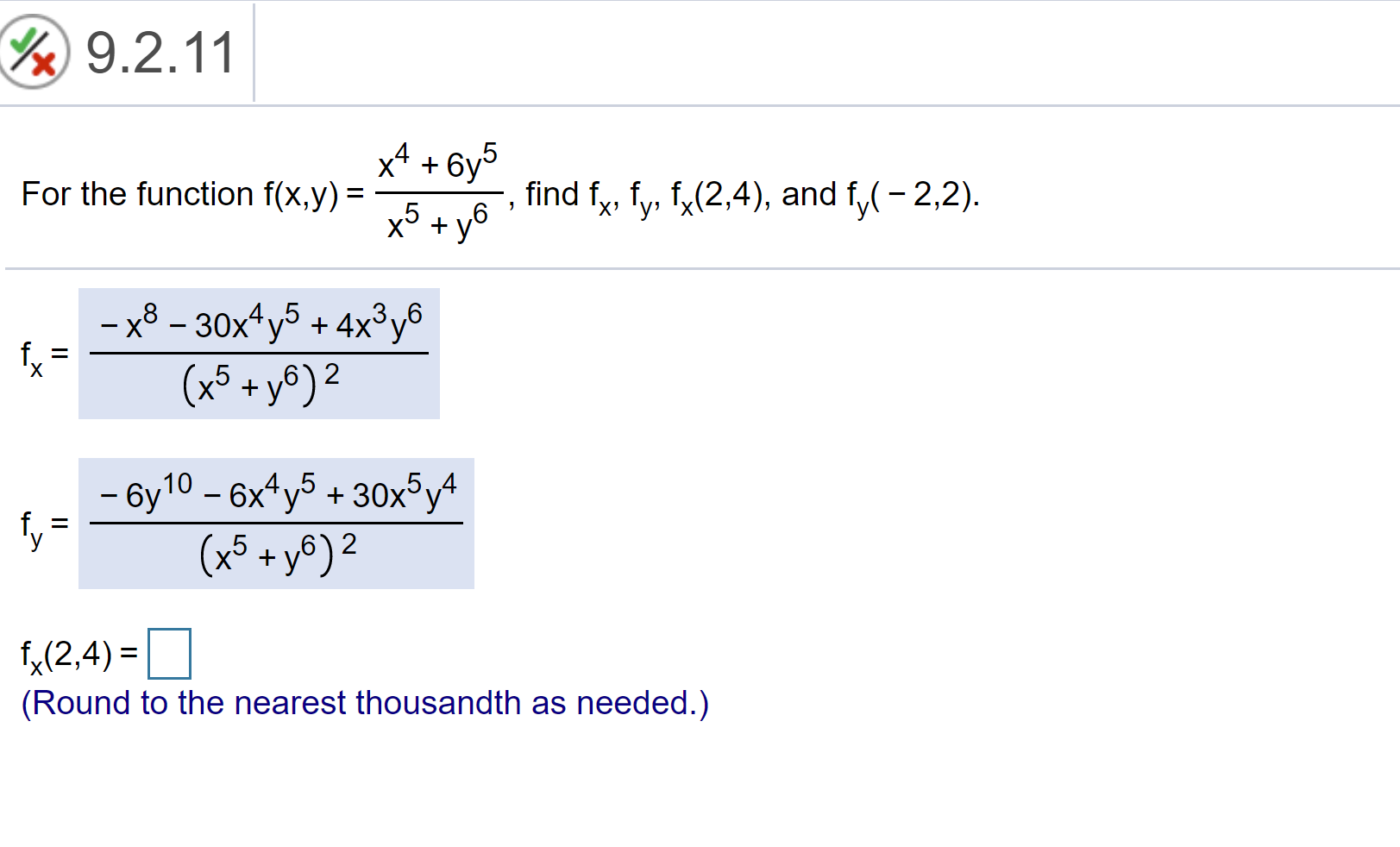 Solved 9 2 11 4 6y5 For The Function F X Y X Yo Chegg Com