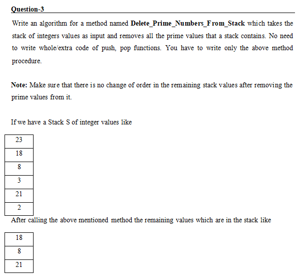 Solved Question-3 Write an algorithm for a method named | Chegg.com
