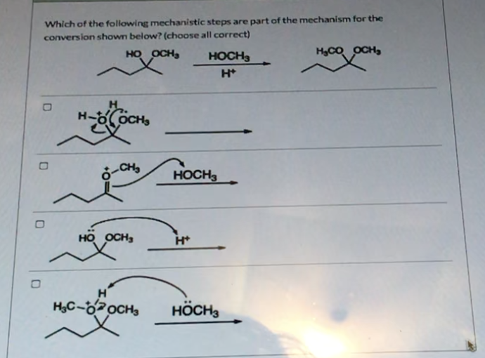 Solved Which of the following mechanistic steps are part of | Chegg.com