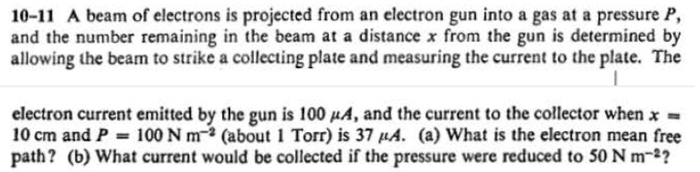 Solved 10-11 A beam of electrons is projected from an | Chegg.com