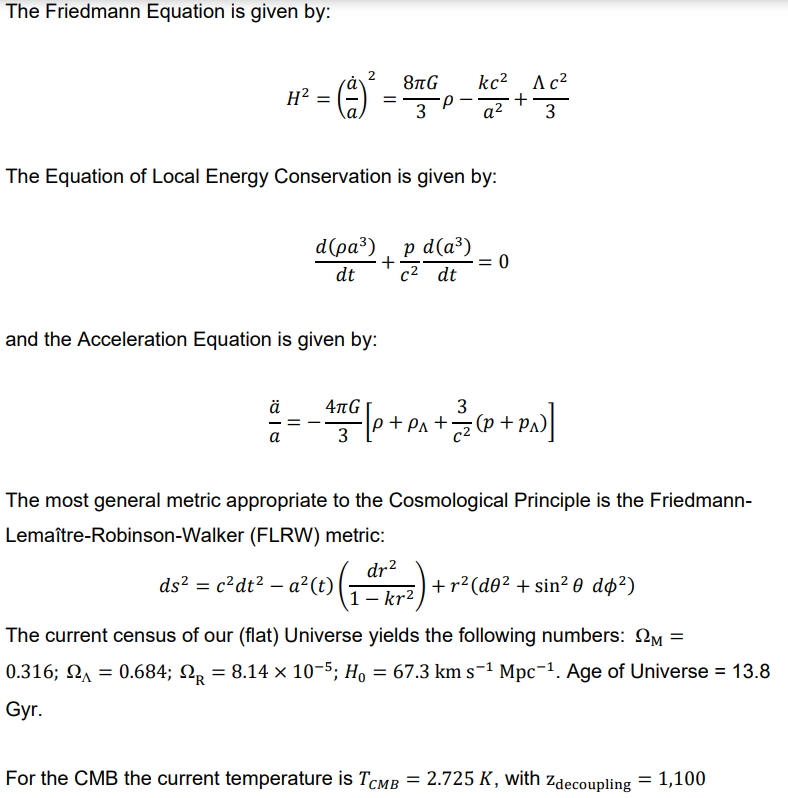 Solved The Friedmann Equation is given by: | Chegg.com