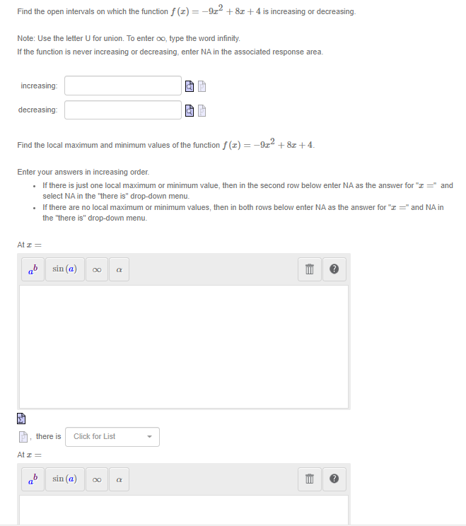 Solved Find the open intervals on which the function f(x) = | Chegg.com