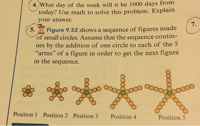 Solved 4. What day of the week will it be 1000 days from Chegg