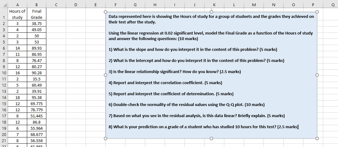 Solved A D E F G H 1 J K L M N O P Q B Final Grade 38 75 Chegg