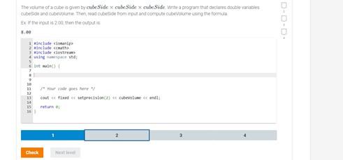Solved The volume of a cube is given by | Chegg.com