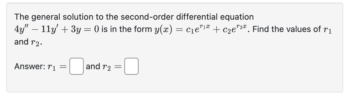 Solved The General Solution To The Second Order Differential 1337