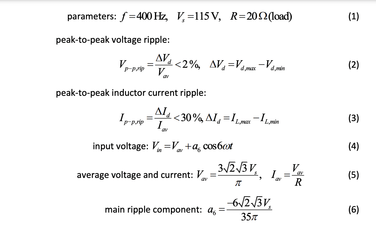 Solved Design a three phase 6 pulsse rectifier with the | Chegg.com