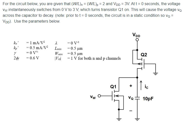 Solved For the circuit below, you are given that (WIL)n = | Chegg.com