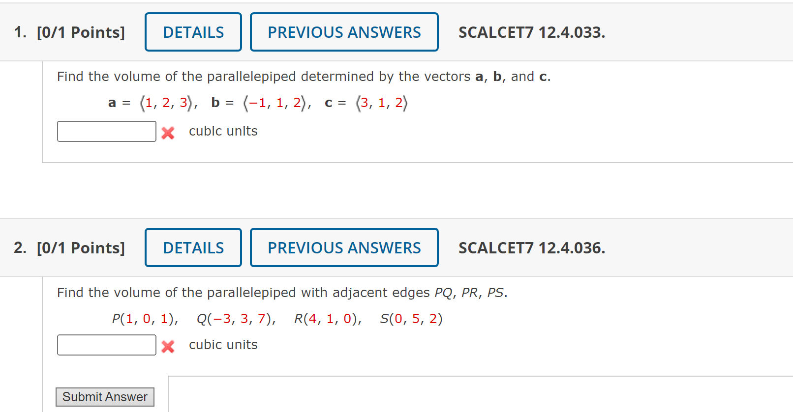 Solved 1. [0/1 Points] DETAILS PREVIOUS ANSWERS Find The | Chegg.com