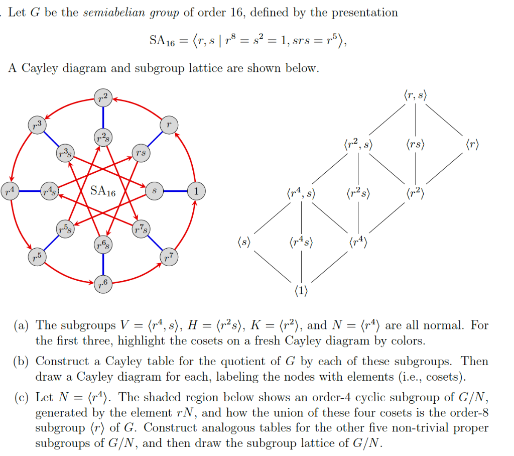 Let G be the semiabelian group of order 16 , defined
