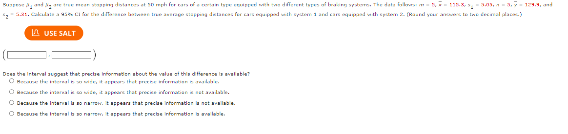 Solved । Does the interval suggest that precise information | Chegg.com