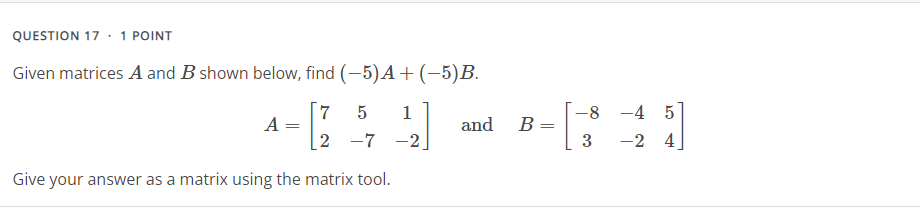 Solved Given Matrices A And B Shown Below, Find ( | Chegg.com